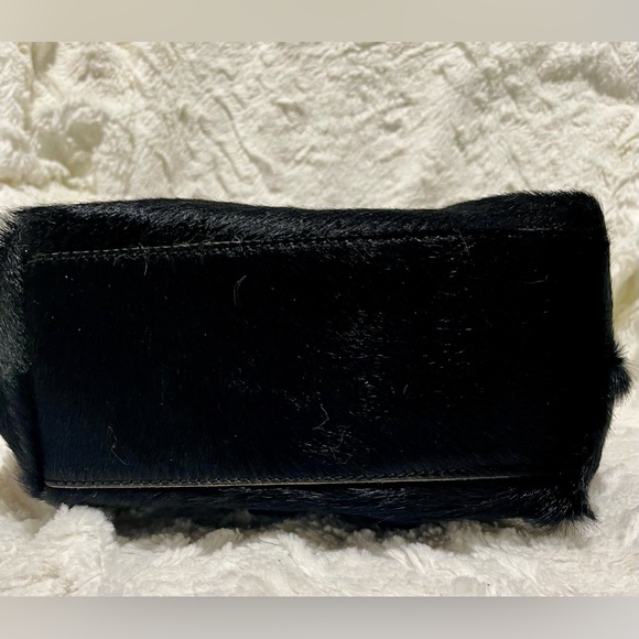 MAURIZIO TAIUTI Leather & Cowhide Tote Bag Satchel Black with Red lining NEW - Picture 6 of 7